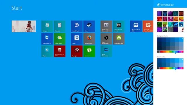 Change Windows 8 start menu background theme смотреть онлайн