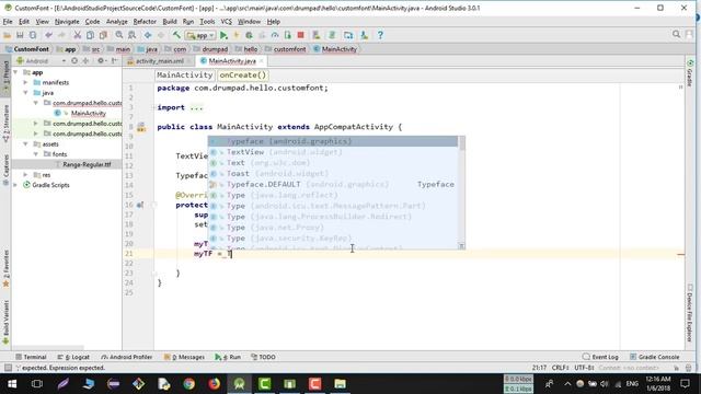 Custom font in android studio - Bangla Tutorial смотреть онлайн