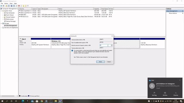 How to create disk partition on window 10 | Partition Hard Driver In MI Laptop. #MILaptop. смотреть онлайн
