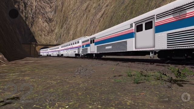 Trainz Simulator 3 Amtrak passenger train with a Amtrak Dash 8 Pepsi can trailing смотреть онлайн