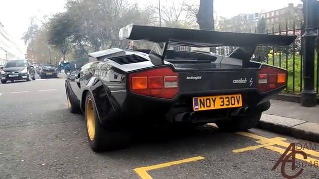 LOUD Lamborghini Countach S In London! Start-up And Driving Scenes [HD]