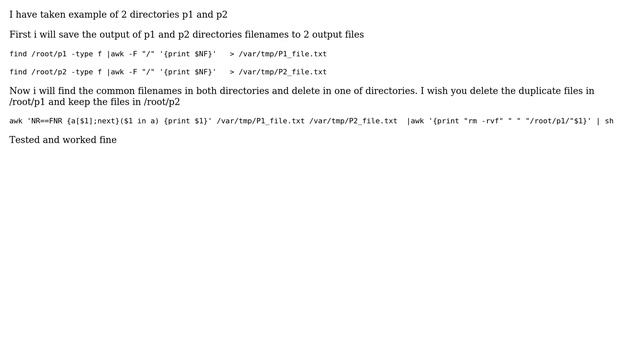 Unix & Linux: How to compare two directories and delete duplicate files? (7 Solutions!!) смотреть онлайн