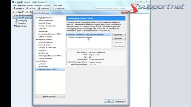 In Thunderbird weiteres E-Mail-Konto einrichten am Beispiel t-online.de. Supportnet Tipp смотреть онлайн