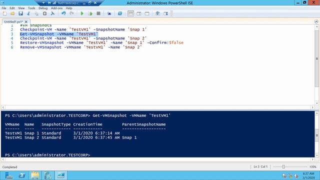 Hyper-V snapshots with Powershell on Windows Server 2012 смотреть онлайн