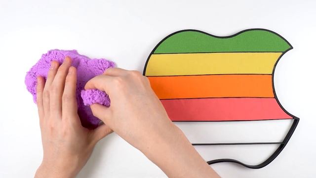 Rainbow Apple | Kinetic Sand Coloring | Learn Colors & English for Kids #MagicPang смотреть онлайн