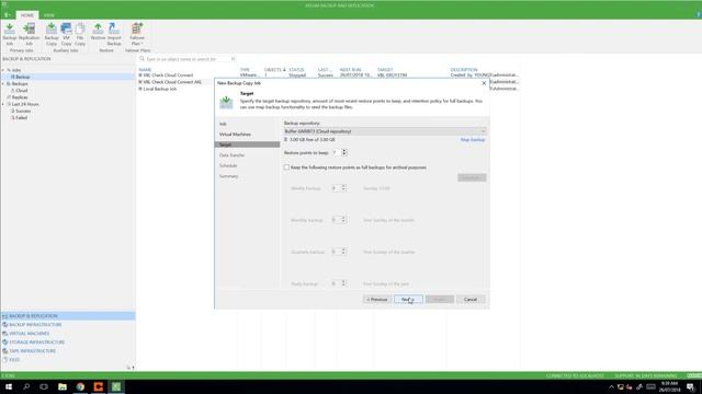 Add your Veeam Backup job to a Cloud Connect repository (vBridge) смотреть онлайн
