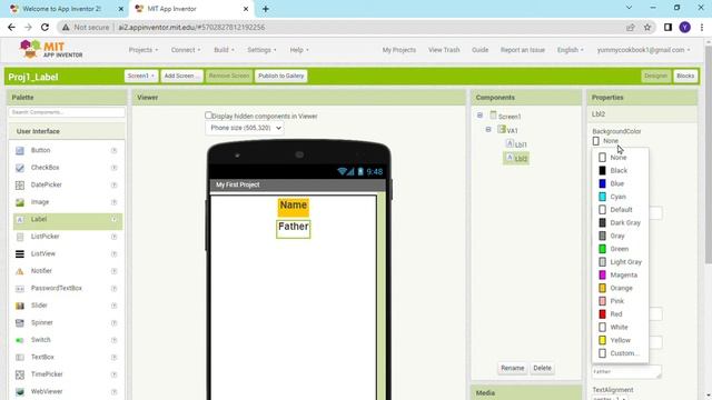 Using Label Components - MIT APP Inventor Tutorial series смотреть онлайн