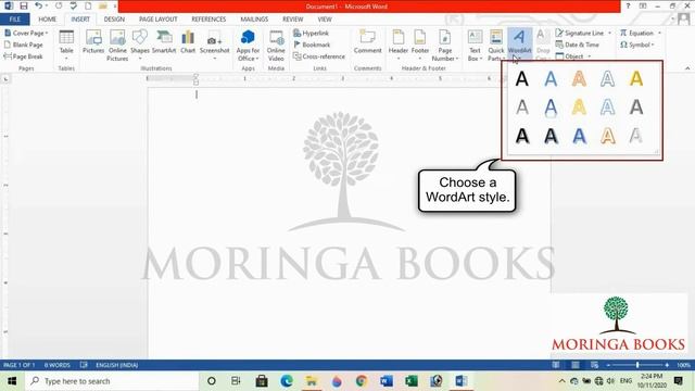 WordArt In MS Word 2013 In Windows 10