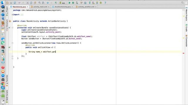 Android Studio Tutorials - 36 : Passing data b/w Activities using Intent class in Android смотреть онлайн