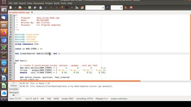 CSC-134, C++ Programming, Demonstration: Using linear search (algorithms) to process 3 arrays смотреть онлайн