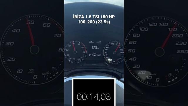Seat Ibiza 1.5 TSI 150 HP 100-200 Hızlanma смотреть онлайн