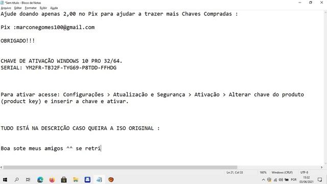 Chave do Windows 10 2021 + ISO Original + 24 Dígitos смотреть онлайн