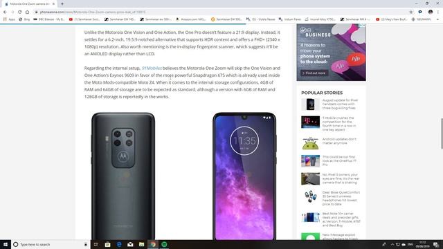 Motorola Moto One Zoom specification leaks смотреть онлайн