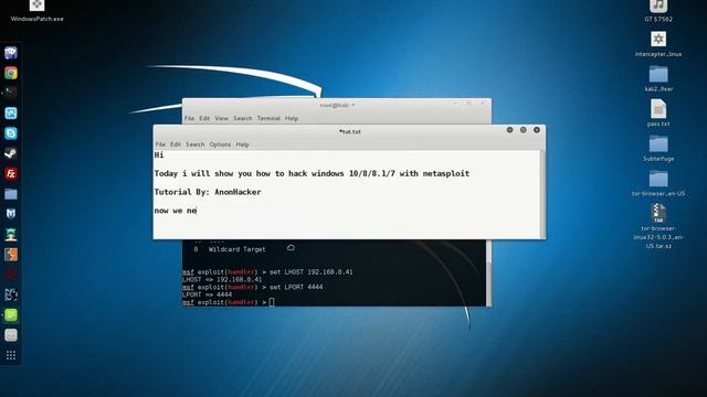 Kali Linux 2 0 Hack Windows 10 8 8 1 7 With Metasploit смотреть онлайн
