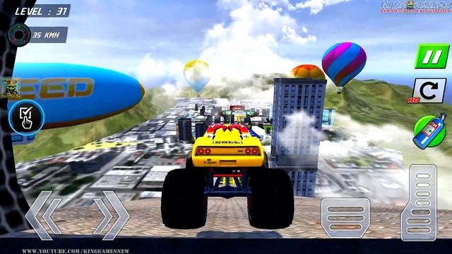 Extreme Monster Truck Mega Ramp Racing - GT Car Impossible Stunts Driving - Android GamePlay #3 смотреть онлайн