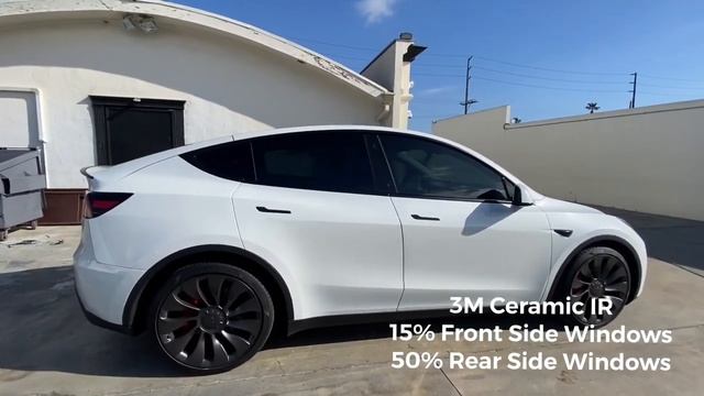 Tesla Model Y tinted in 15% 3M Ceramic IR WINDOW TINT (OC TINT SOLUTIONS) смотреть онлайн