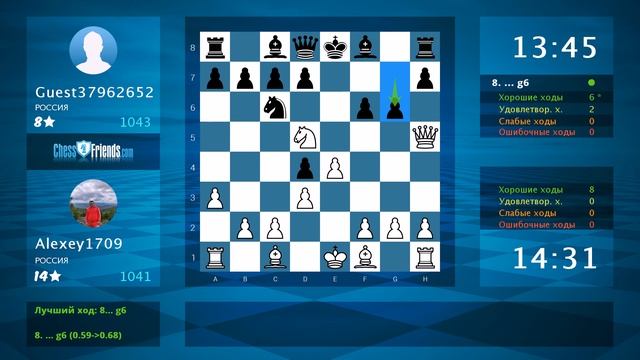 Chess Game Analysis: Alexey1709 - Guest37962652 : 1-0 (By ChessFriends.com) смотреть онлайн