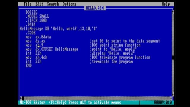8086/8088 Assembly Language: A "Hello, World" program смотреть онлайн