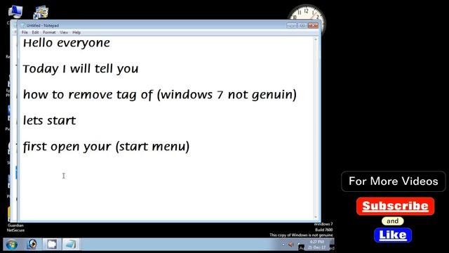 How Solve Windows 7 Not Genuine or removin key Dialoge смотреть онлайн