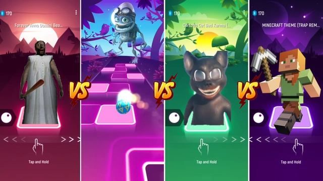 Granny -Crazy Frog -Cartoon Cat -Minecraft - Tiles Hop EDM Rush смотреть онлайн