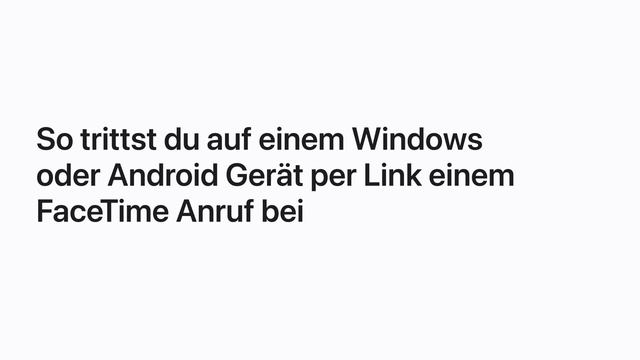 So sendest du einen Link für einen FaceTime Anruf | Apple Support смотреть онлайн