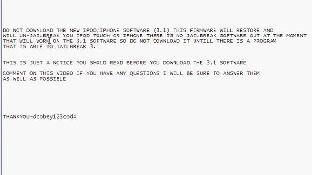 3.1 SOFTWARE ALERT NOTICE IPOD/IPHONE USERS смотреть онлайн