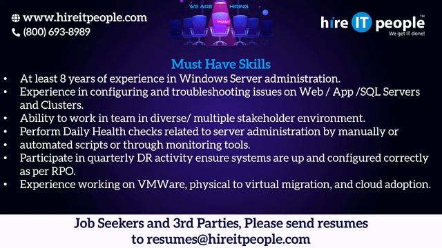 Infrastructure-Server Administration Jobs | MS-Windows Jobs | San Antonio, TX | Job ID: 33537 | смотреть онлайн