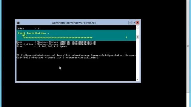 WS 2012 R2 Core to Full GUI using Powershell смотреть онлайн