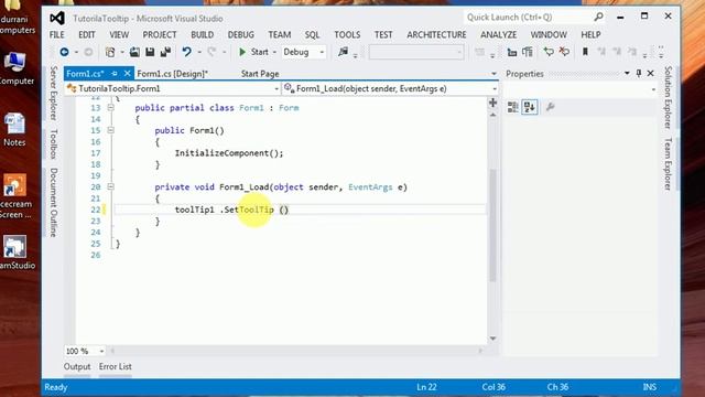 Creating Tooltip in C# смотреть онлайн