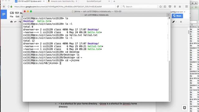 CS 151 su2017 Using the unix shell:terminal Part 1 смотреть онлайн