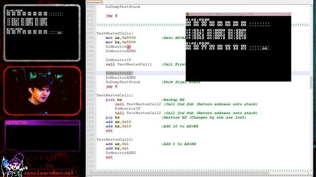 x86 / 8086 Assembly Tutorial - Lesson 4 - The Stack смотреть онлайн