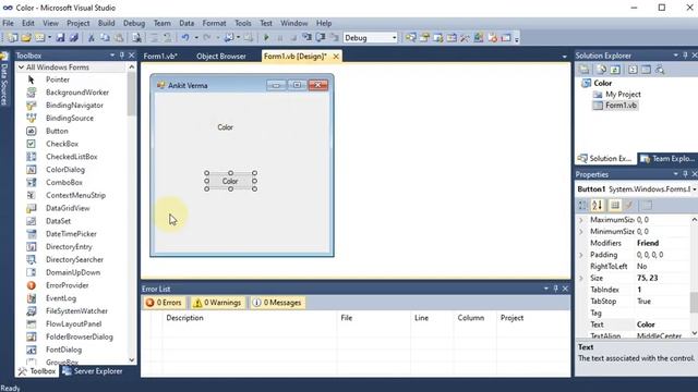 P10 | Windows Application to Change Back Color and Fore Color of Form on Click of Button смотреть онлайн