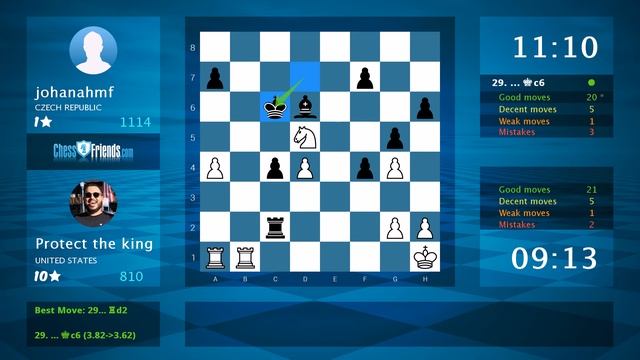Chess Game Analysis: Protect the king - johanahmf : 1/2-1/2 (By ChessFriends.com) смотреть онлайн