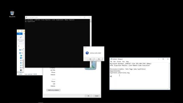 Windows Contact File HTML Injection RCE 0day / ZDI-CAN-7591 смотреть онлайн