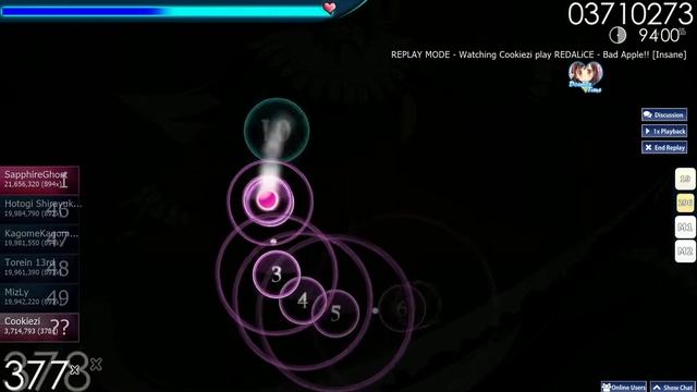 Cookiezi plays: REDALiCE - Bad Apple!! [Insane] смотреть онлайн