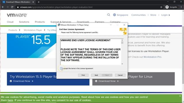 Installing VMware Workstation Player 15.5 on Windows 10 смотреть онлайн