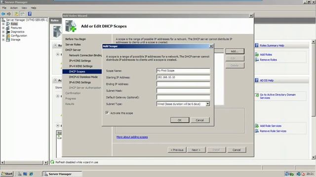 Installing DHCP Windows Server 2008 YouTube смотреть онлайн
