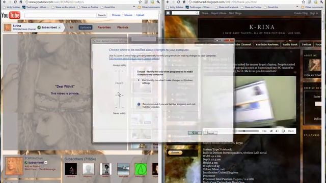 Changing User Account Control in Windows 7 смотреть онлайн