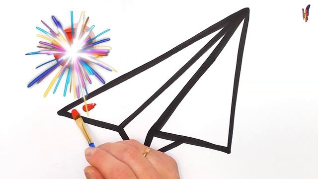 Как нарисовать бумажный самолетик. Простые уроки рисования для ребенка смотреть онлайн