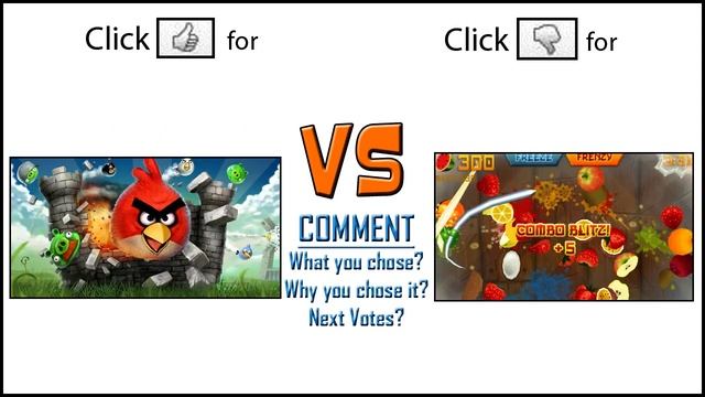 Angry Birds VS Fruit Ninja (Which game do you like more??) [SIDE VOTE] смотреть онлайн