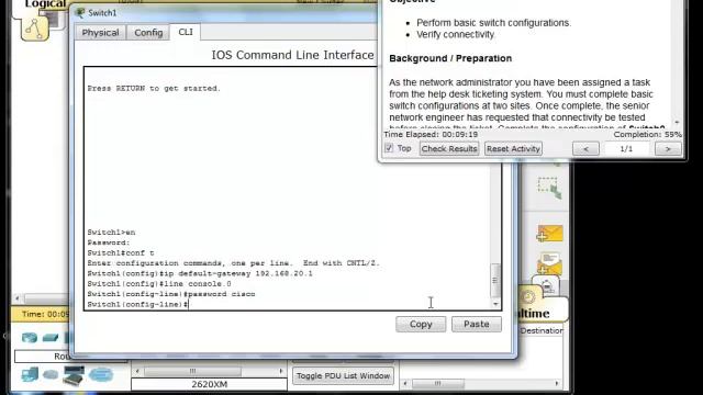 CIS 103: Cisco Packet Tracer 2.3.5: Basic Switch Configuration Using CLI смотреть онлайн
