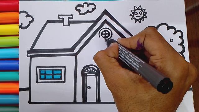 House and Apple tree Drawing, Colouring and Painting for kid's & toddlers | Let's Draw, Together 🏠 смотреть онлайн