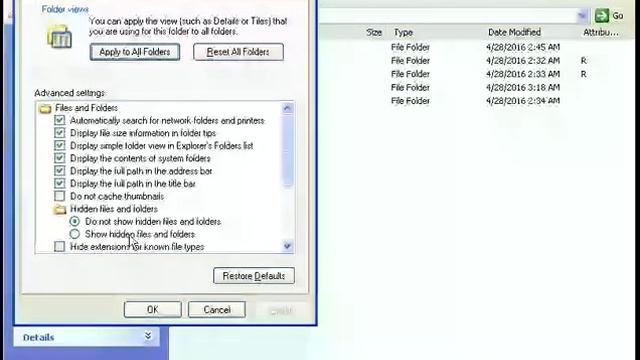 How to diplay hidden files and folders on Windows XP/Serer 2003 (B) смотреть онлайн
