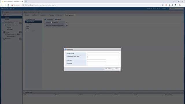 Join ESXi host to Active Directory Domain смотреть онлайн
