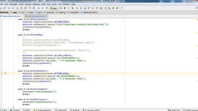 Lập trình Android - Bài 119 Implicitly Intent vs Explicitly Intent - Call - Contact смотреть онлайн