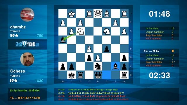 Chess Game Analysis: chambz - Qchess : 0-1 (By ChessFriends.com) смотреть онлайн