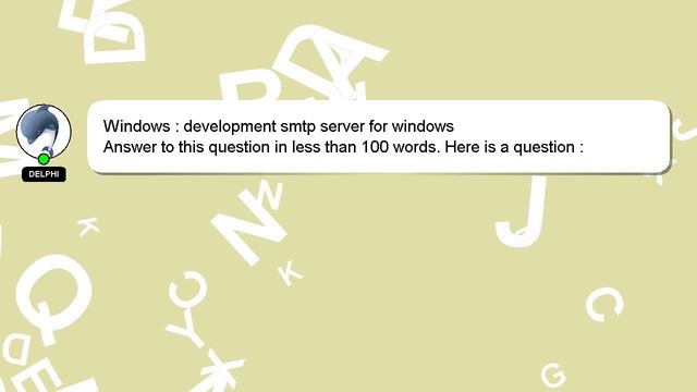Windows : development smtp server for windows смотреть онлайн