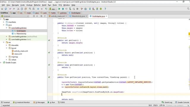 Android Studio GridView Implementation & onItemClick Listener смотреть онлайн