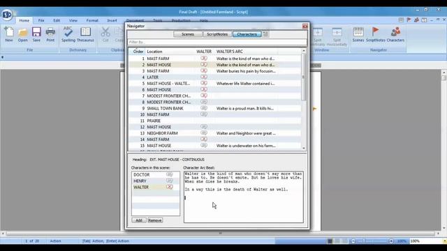 Final Draft 9 for Windows | Character Navigator Tutorial смотреть онлайн
