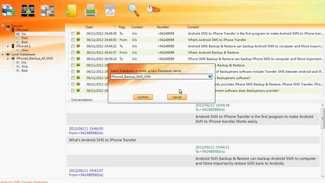 Transfer and Backup SMS from iPhone on PC смотреть онлайн